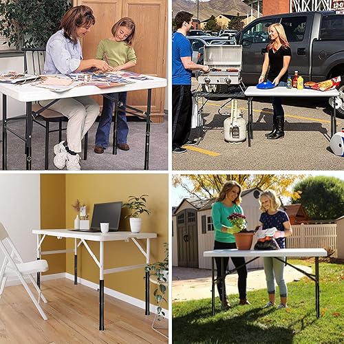 Miniatura 9 de Laowu Extensores de patas de mesa para mesas plegables, extensiones de patas de mesa plegables para patas rectas y dobladas, elevadores de patas de