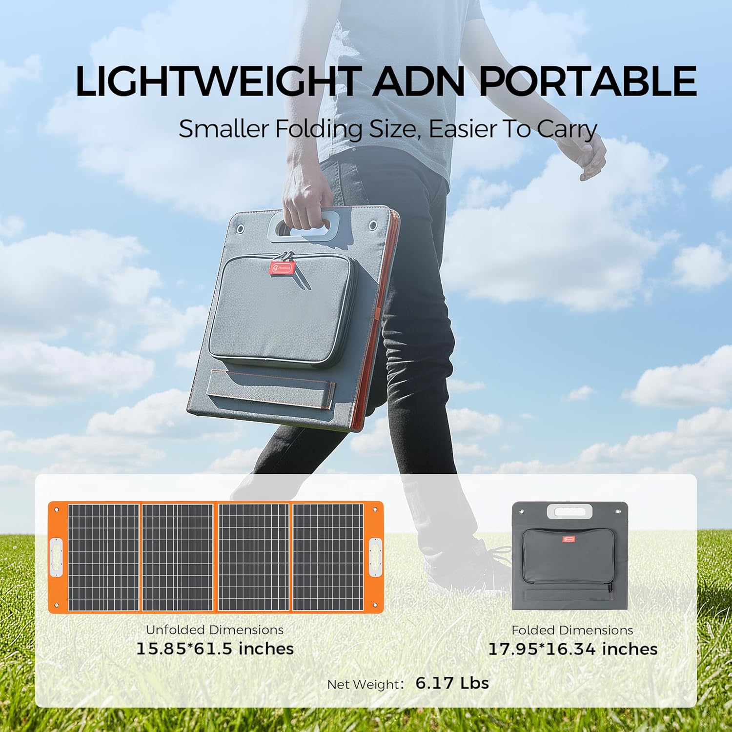 FF Flashfish 144.3Wh with Solar Panel 100W, Solar Generator 200W with AC/DC/USB/Type C/LED Lights, Backup Battery for Camping, Travel and Emergencies