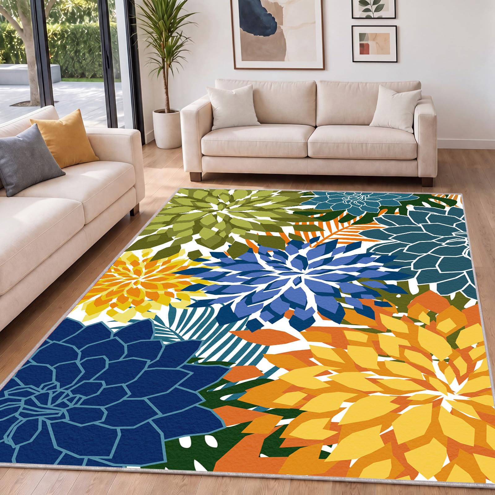 ZonLi Bunter Outdoor-Teppich, 15,7 x 2,4 m, wasserdicht, mehrfarbig, für den Innenbereich