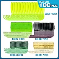 Vista 3 de Señuelos de pesca de calamar con cola de pulpo - Cabeza de anzuelo con luz de plástico suave - Kit de cebo para pesca de trucha y lubina