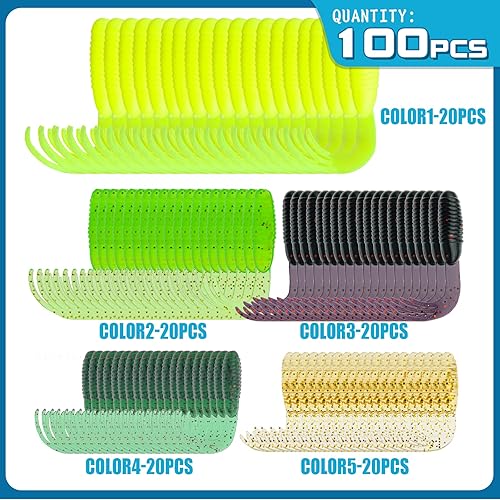 Miniatura 3 de Señuelos de pesca de calamar con cola de pulpo - Cabeza de anzuelo con luz de plástico suave - Kit de cebo para pesca de trucha y lubina