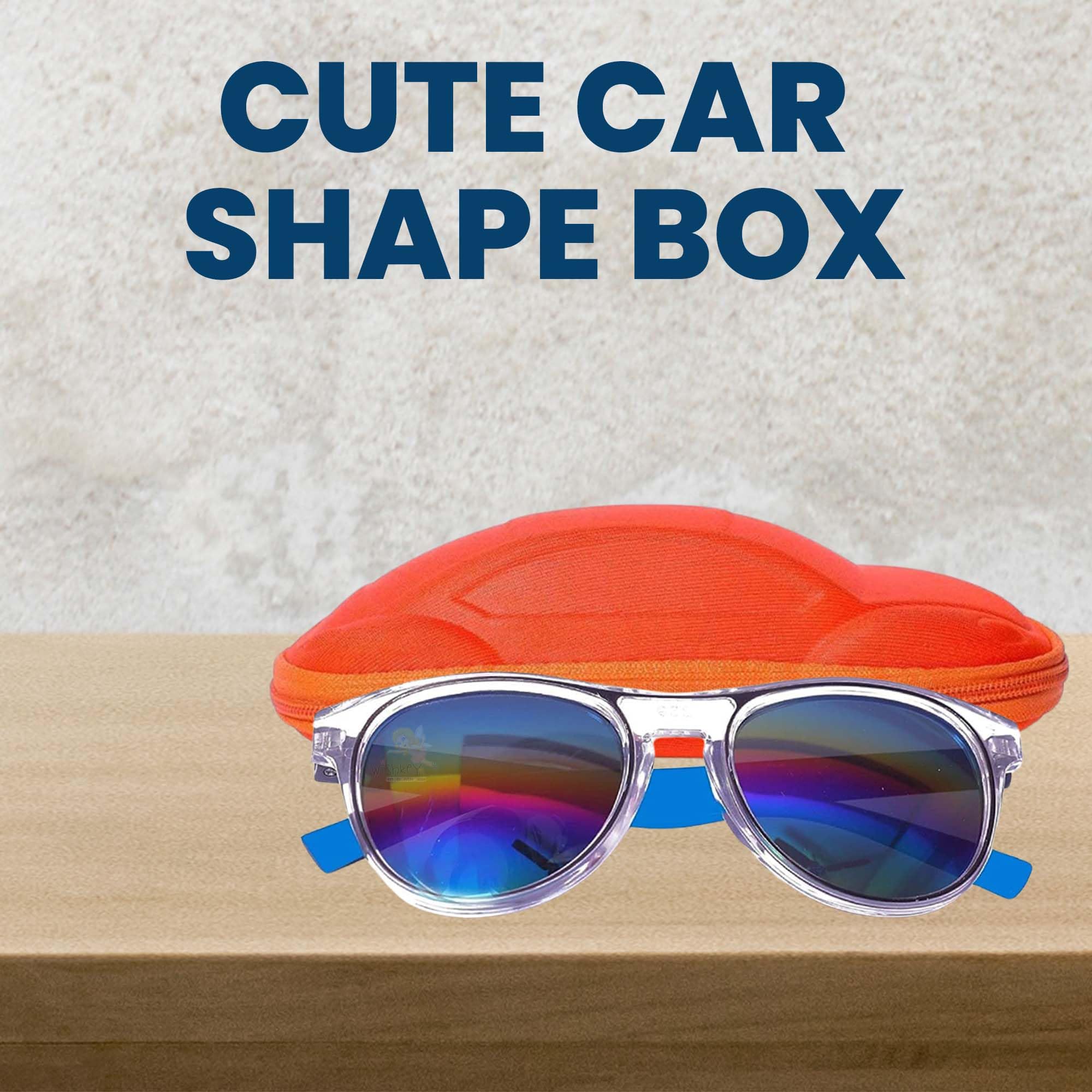 Koochie-Koo Unisex-Child Round UV Protected Cool UV Rays Protective Full Frame Sunglasses , Shades, Cute Car Shaped Storage Case, Stylish Sunglass And , 2-6 Years (Pack Of 1, Blue) 4