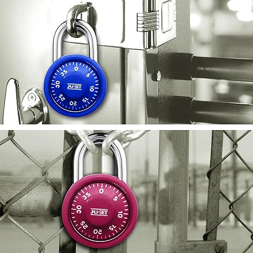 Miniatura 6 de NU-SET Cerradura de casillero de esfera giratoria de 1-34 pulgadas, candado de combinación para casilleros de gimnasio y escuela, esfera amarilla,