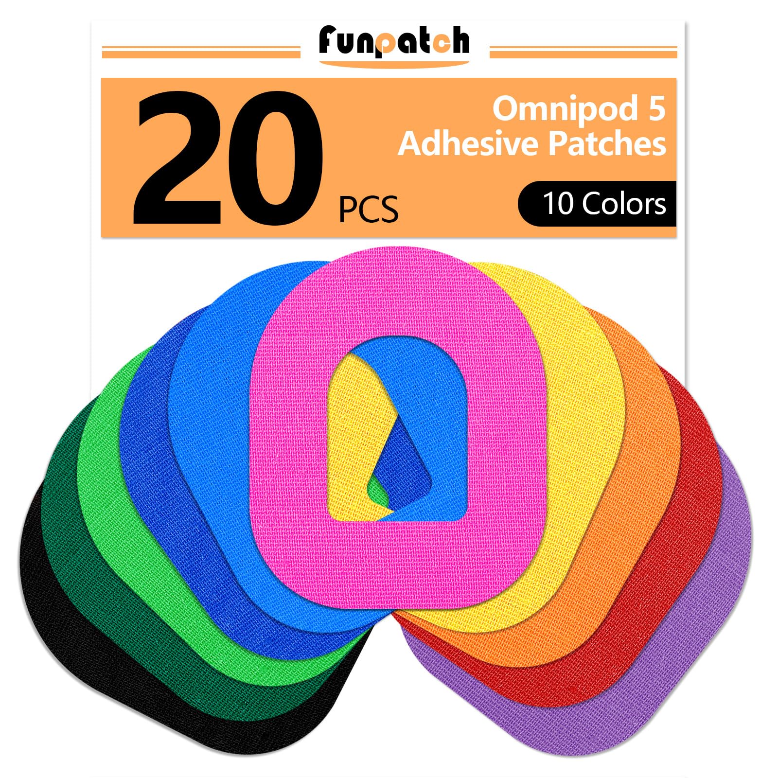 Omnipod 5 Adhesive Patches 20Pack Waterproof Patch for Omnipod 5 Dash Pods Flexible Pre-Cut Overpatches Latex-Free & Long Stay for 7 Days, Multi-Colored