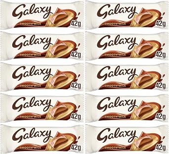 Galaxy Smooth Milk Chocolate Bar 42g Bundle 10 Pack