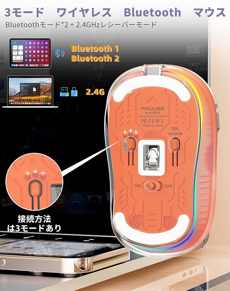 (*^▽^*) Amazon | 『マウス2.4G & Bluetooth *2マウス』マウス Bluetooth
