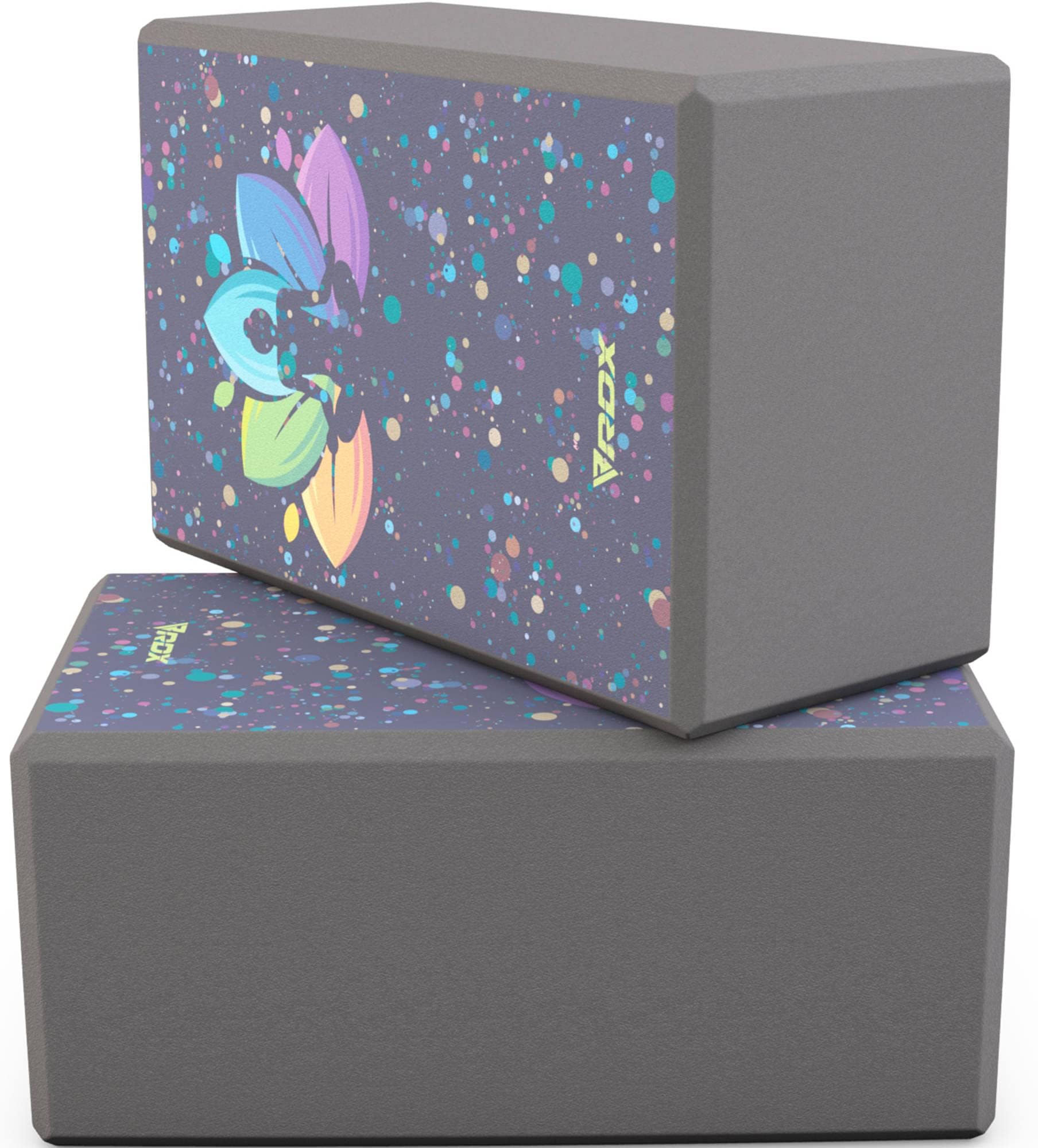 RDX Yoga Block Set, High-Density Eva Foam, Non-Slip Brick for Pilates Flexibility Body Balance, Easy Grip Surface for Stability Strength Training