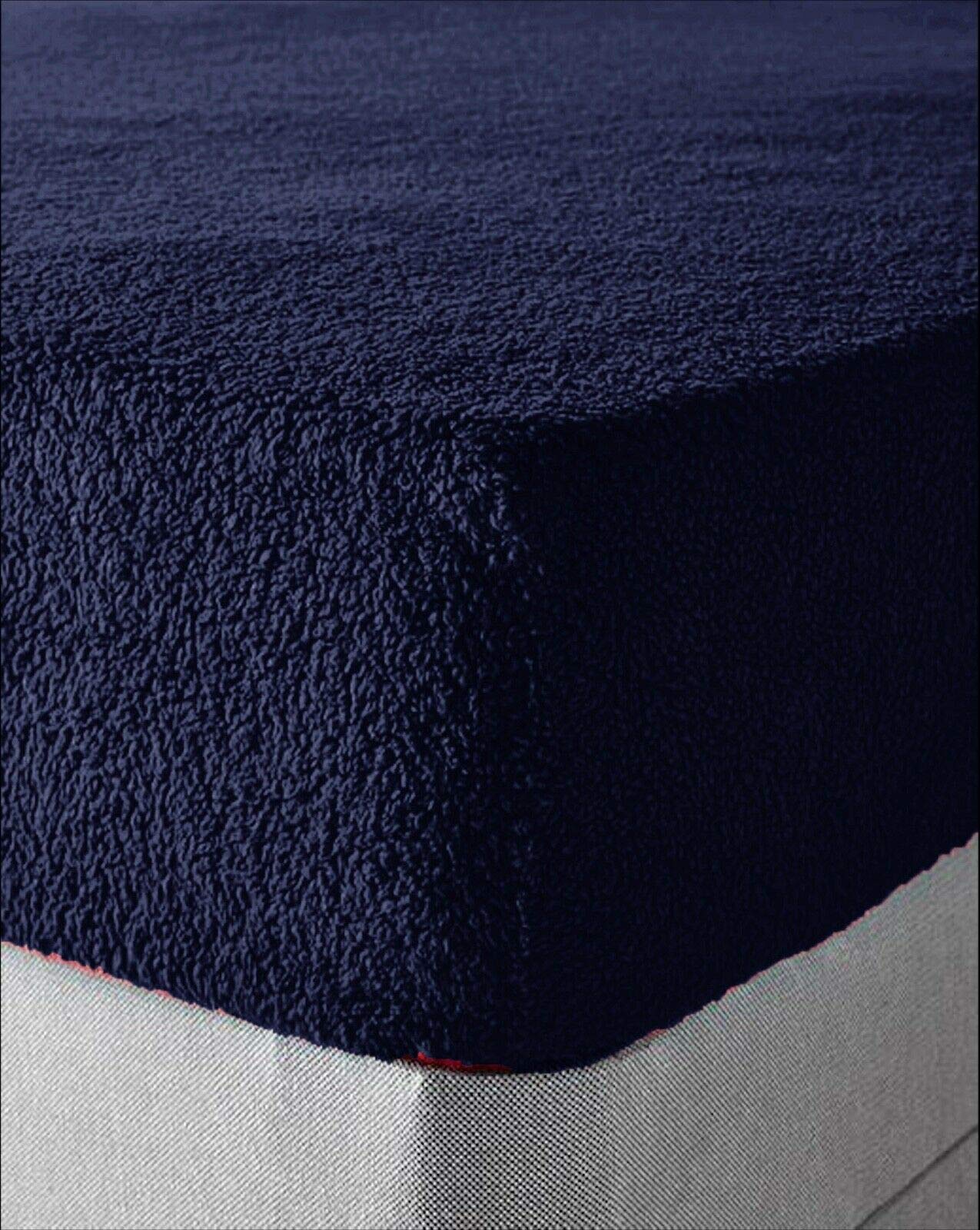 Brit House Boys Navy Blue Super Soft Teddy Bear Fur Sherpa Cuddly Cosy Warm Extra Deep Fleece Fitted Sheet Bedding Bed Linen (, Double)