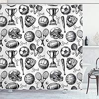 Vista 68 de Ambesonne Cortina para regadera náutica con palmeras