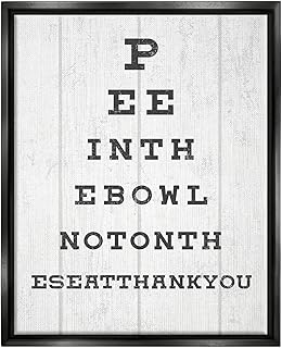Stupell Industries Bathroom Seeing Eye Chart Pee In the Bowl Phrase, Floater Frame, Design by Daphne Polselli
