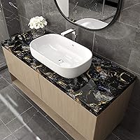 Vista 2 de LACHEERY Papel de contacto de mármol grande de 160 x 36 pulgadas de ancho, impermeable, autoadhesivo, papel tapiz de mármol, encimeras de despegar