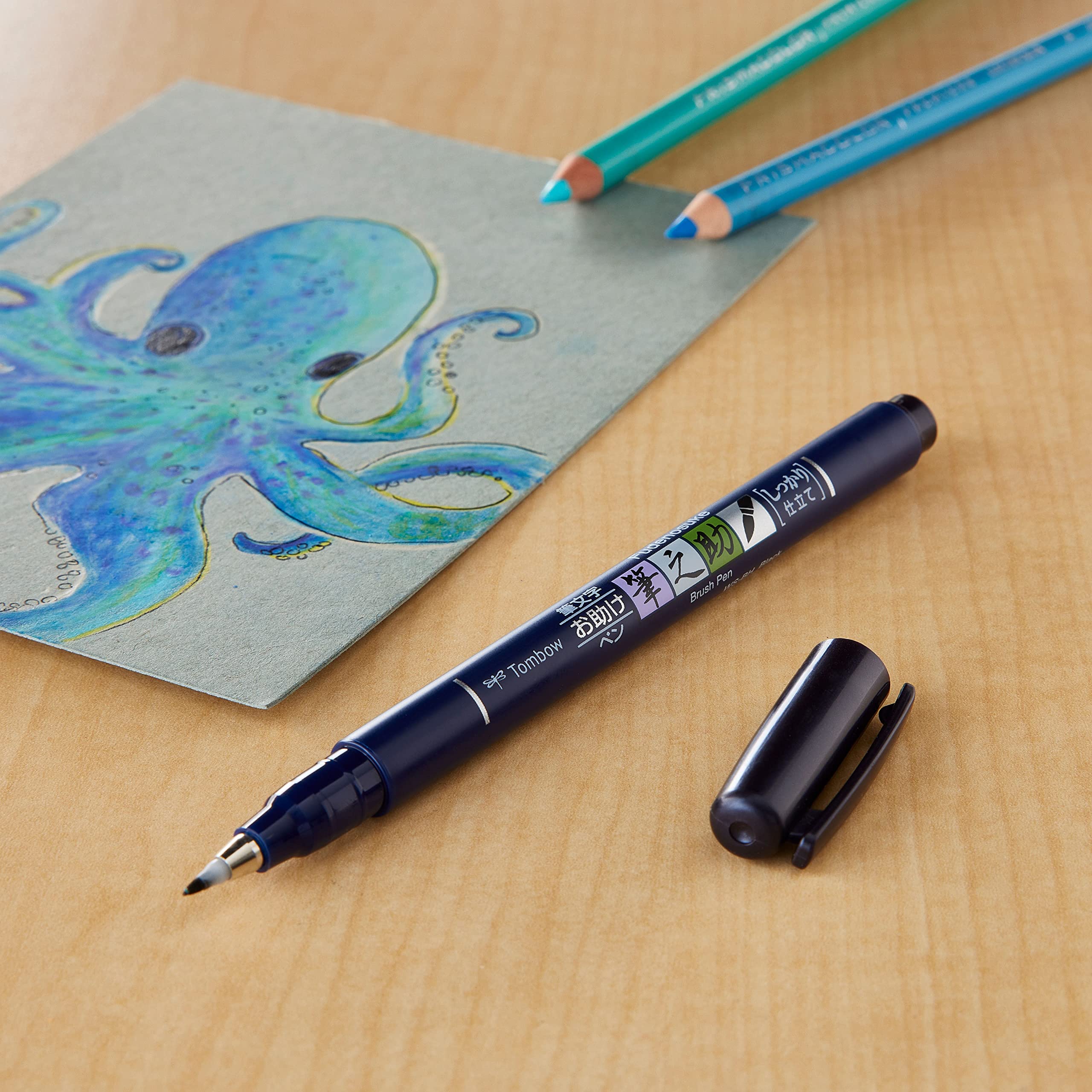 Fudenosuke Black Hard Tip Brush Pen - Great for Drawing, Calligraphy, Sketching, and Note Taking - Bulk 12 Pack