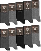sockenkauf24 10 Pairs of Comfort Socks without Elastic & Seamless Men & Women Cotton Comfort Waistband