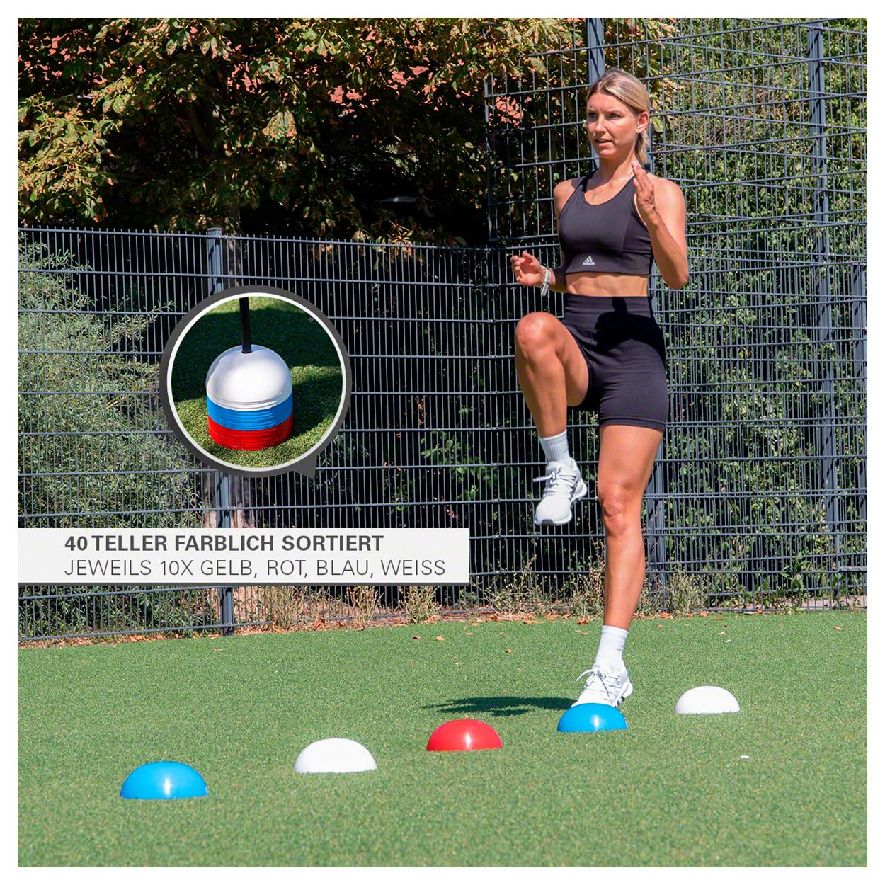 Sport-Tec Markierungshalbkugel Markierungshütchen Trainingshütchen Hütchen Training Fussball 40 Stück