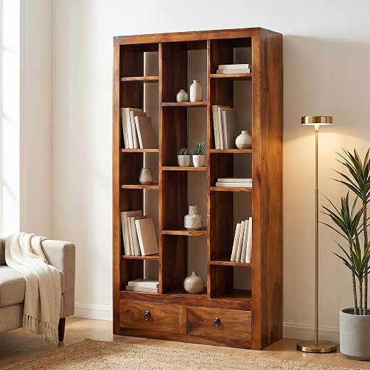MODERN FURNITURE SHEESHAM Wood Book Shelf Wooden | Bookshelf for Home Library | Book Shelves Open Bookcase Multiple Shelf ...
