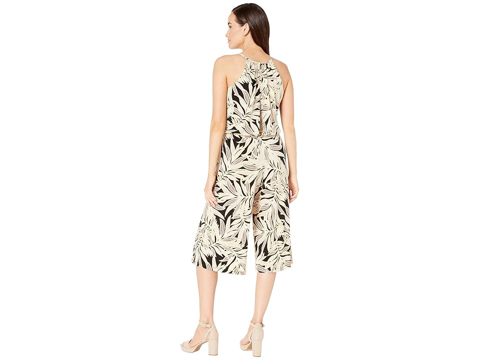 

London Times Natural Palm Cropped Jumpsuit (Black Rye) Women's Jumpsuit & Rompers One Piece, Multi