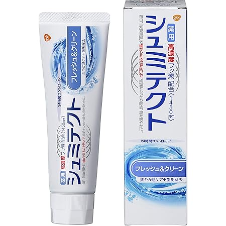 Amazon シュミテクト フレッシュ クリーン 医薬部外品 歯磨き粉 知覚過敏ケア 高濃度フッ素配合 90グラム X 1 シュミテクト ビューティー 通販