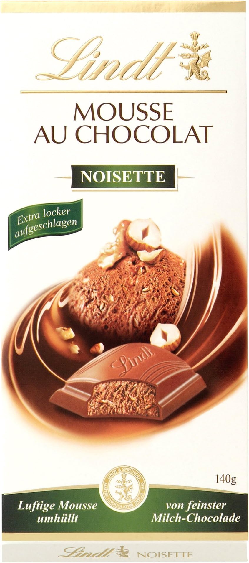 Lindt Creation Hazelnut Mousse Milk Chocolate 150g Bar - Imported from Europe