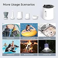Vista 6 de FLEXTAILGEAR Tiny Pump X - Bomba de aire portátil de tamaño ultrapequeño - luz de campamento, con batería de 1300 mAh, recargable por USB