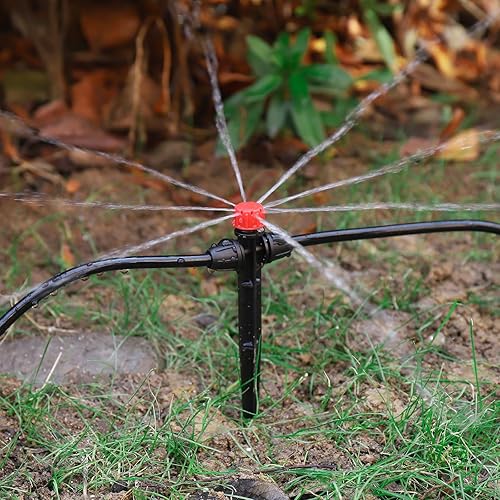 Miniatura 30 de Emisores de riego por goteo, emisores de goteo ajustables de 360 grados en 5 pulgadas con estaca para tubos de riego por goteo de 1/4 de pulgada