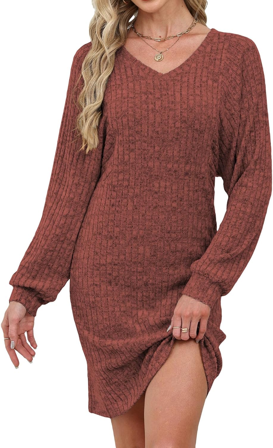 Grace's Secret Womens Ribbed Knit Sweater Dress Long Sleeve Casual Fall Winter Dresses 2025 - Image 2