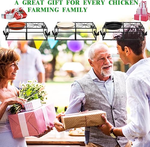 Miniatura 7 de Soporte de metal para comedero de pollo, soporte de hierro, soporte rectangular para cubos, barriles equipados con puerto de bebedero, para