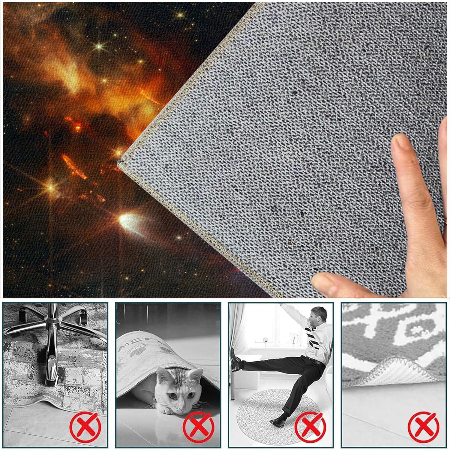 Tapis de Chaise Gaming Antidérapant Protège Le Sol, Tapis de Sol pour Fauteuil, Tapis Protection de Sol Chaise Bureau, Tapis de Sol Bureau Tissu, Tapis Chaise de Bureau Tapis Protège-Sol 90 x 140 cm