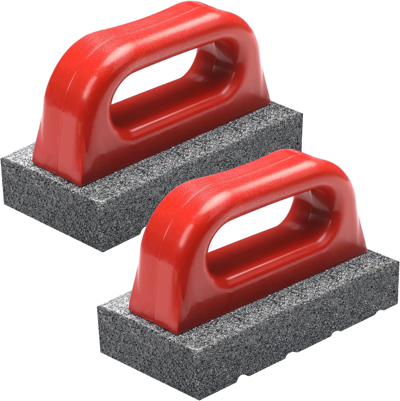 Wenqik 2 Pcs Rub Brick with Handle Concrete 20 Grit Masonry Tools Smoothing Cleaning Removing Marks Tool(Red)
