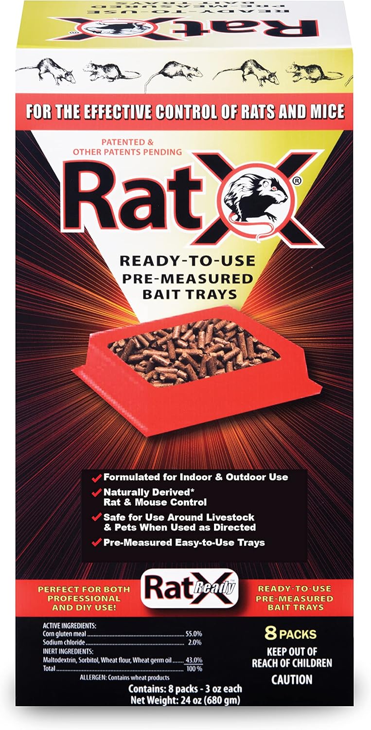 EcoClear Products 620106, RatX Ready-to-Use Pre-Measured 3 oz. Bait Trays, 8-Pack 3 oz. Ready Tray