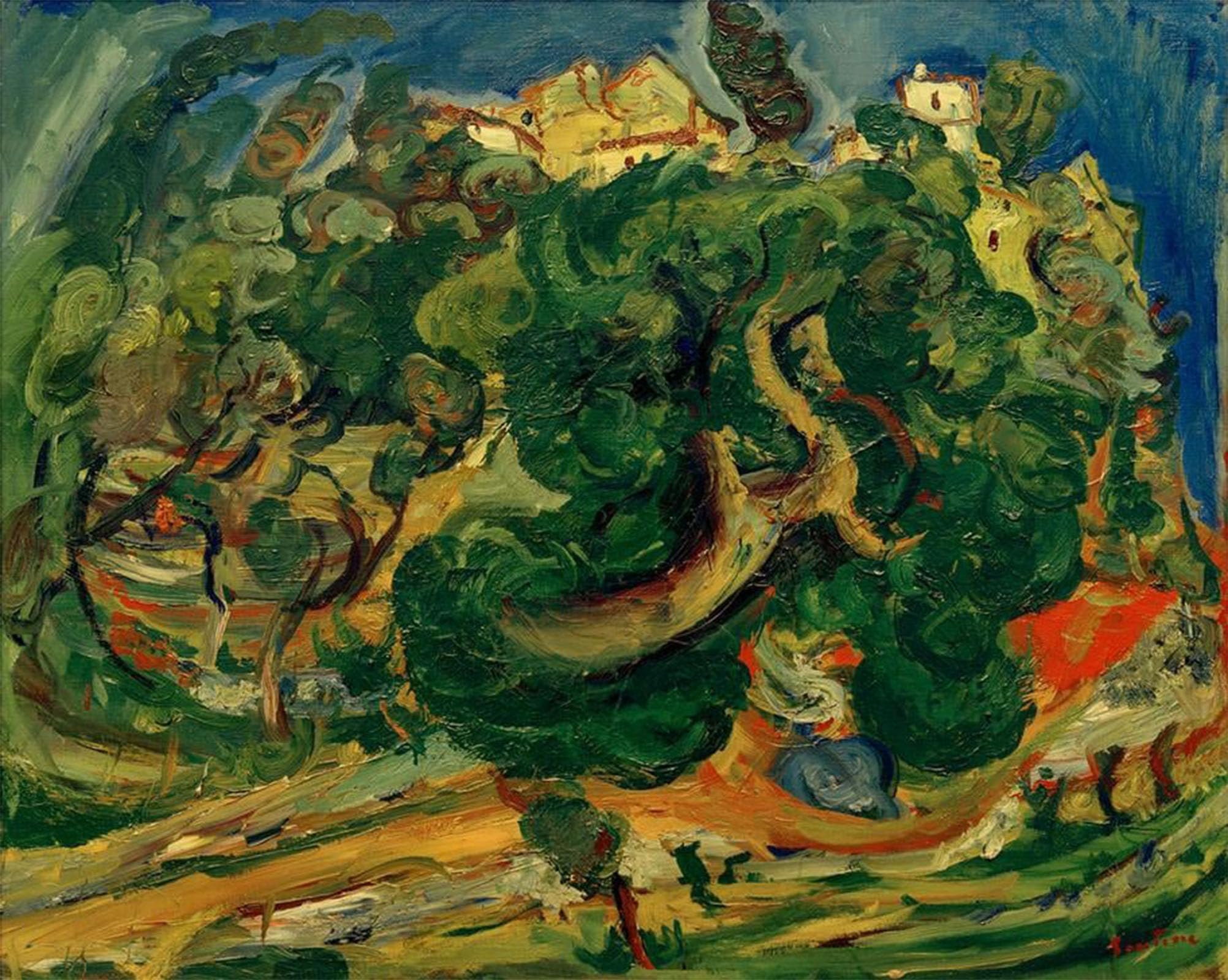 POSTERIIk Vintage Classic Picture Landscape Artwork Landscape in Southern France by Chaim Soutine Portrait Canvas Painting for Office Home Decor 60x90cm