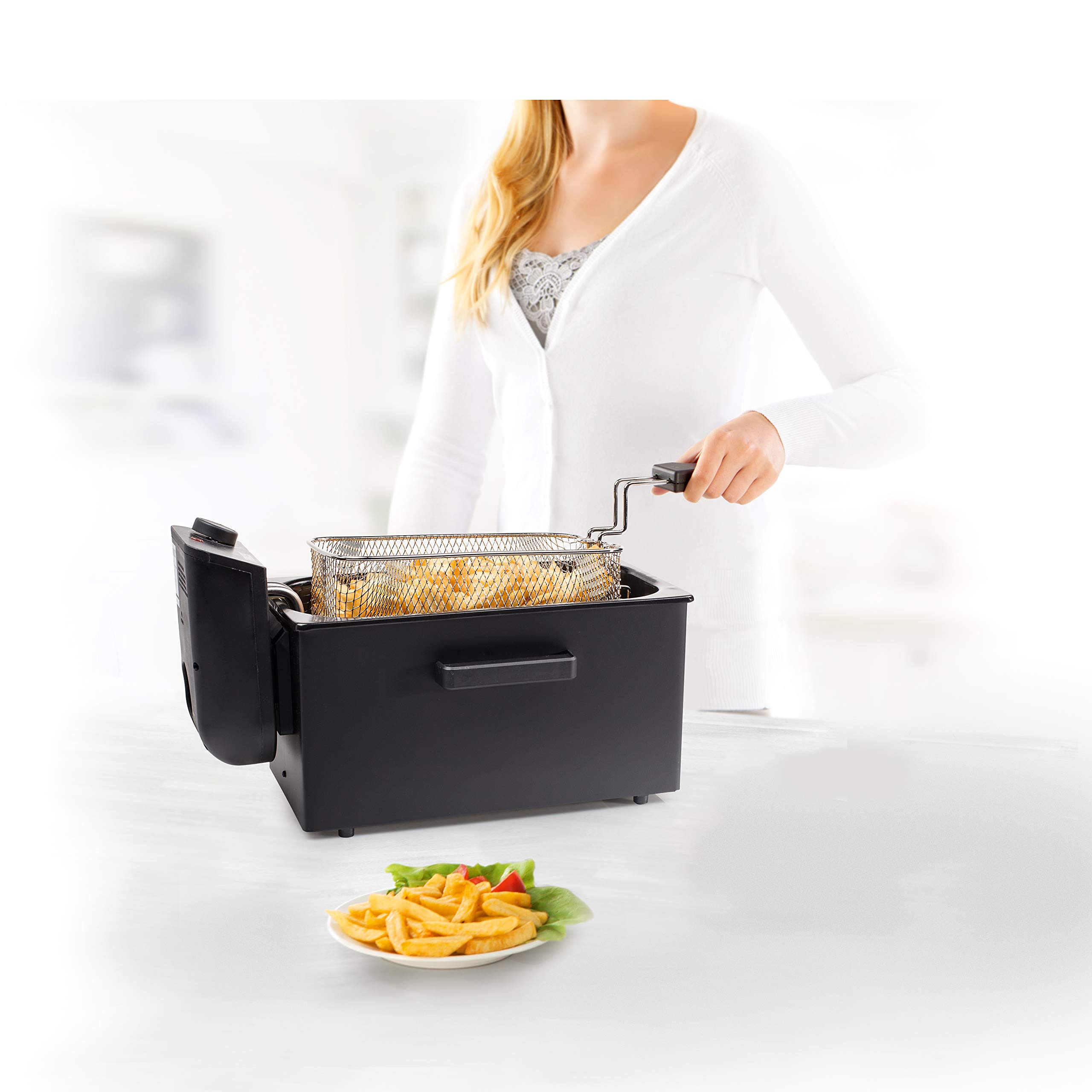 Princess Friggitrice 182727 Nero elettrica, 2000 W, 3 Litri, Acciaio