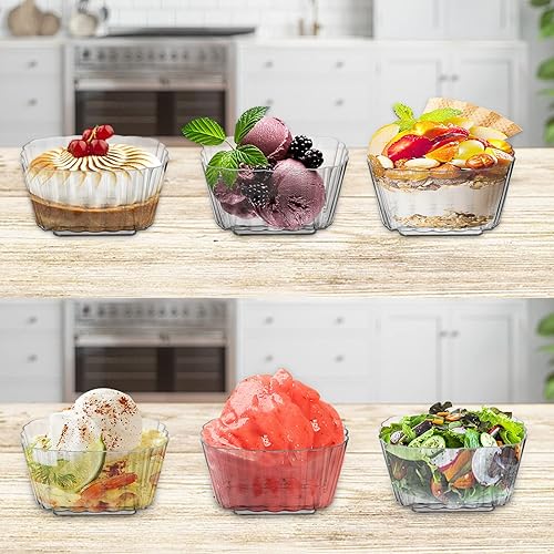 Miniatura 6 de DEAYOU Paquete de 100 tazas de postre de 5 onzas con cucharas, taza pequeña de mousse de plástico, taza de postre de parfait desechable