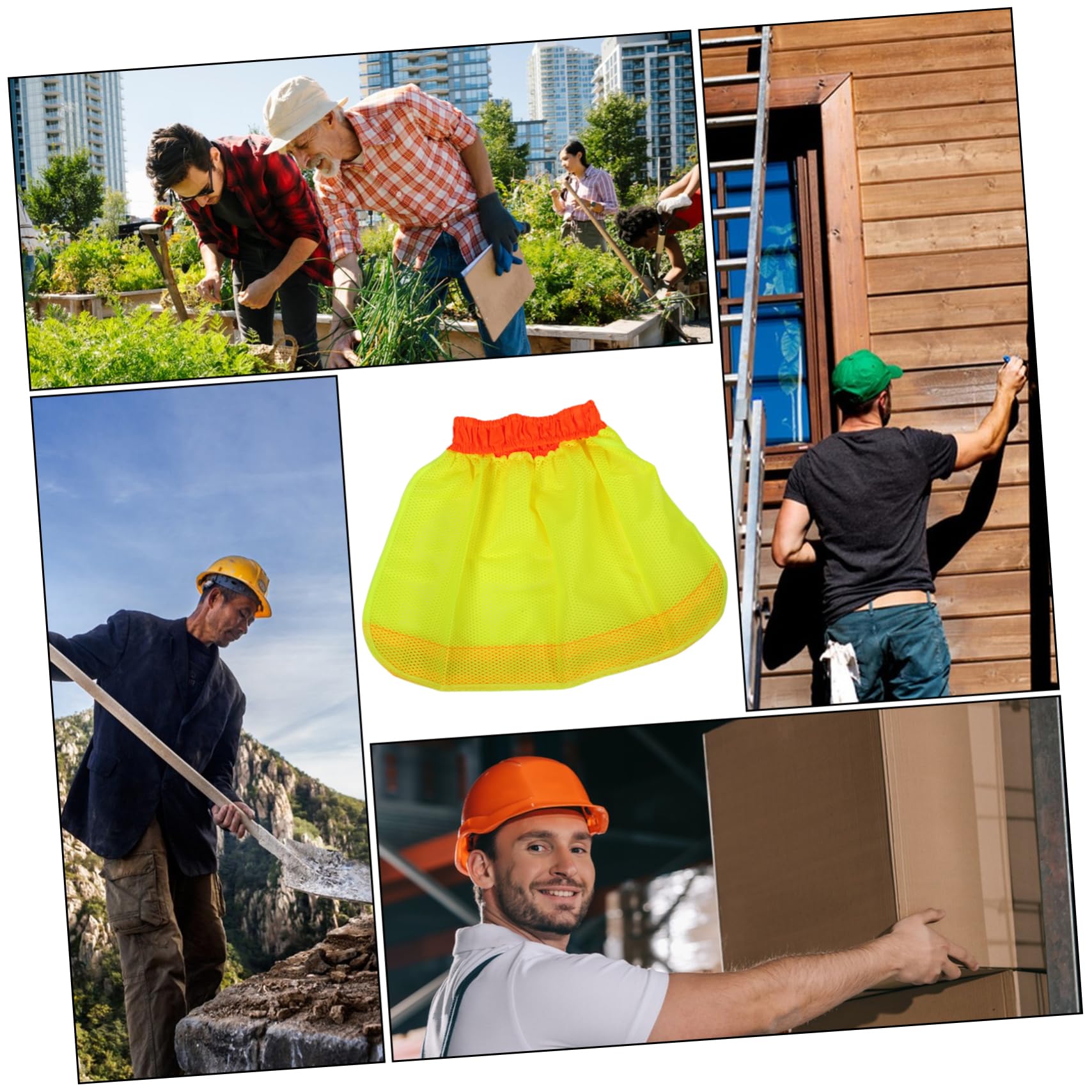 ARTIBETTER 12 Pz Telo Parasole Striscia Riflettente Del Cappello Di Sicurezza Attacco Visiera Parasole Casco Protezione Del Collo Dell'elmetto Collo a Rete Protezione Solare Completa