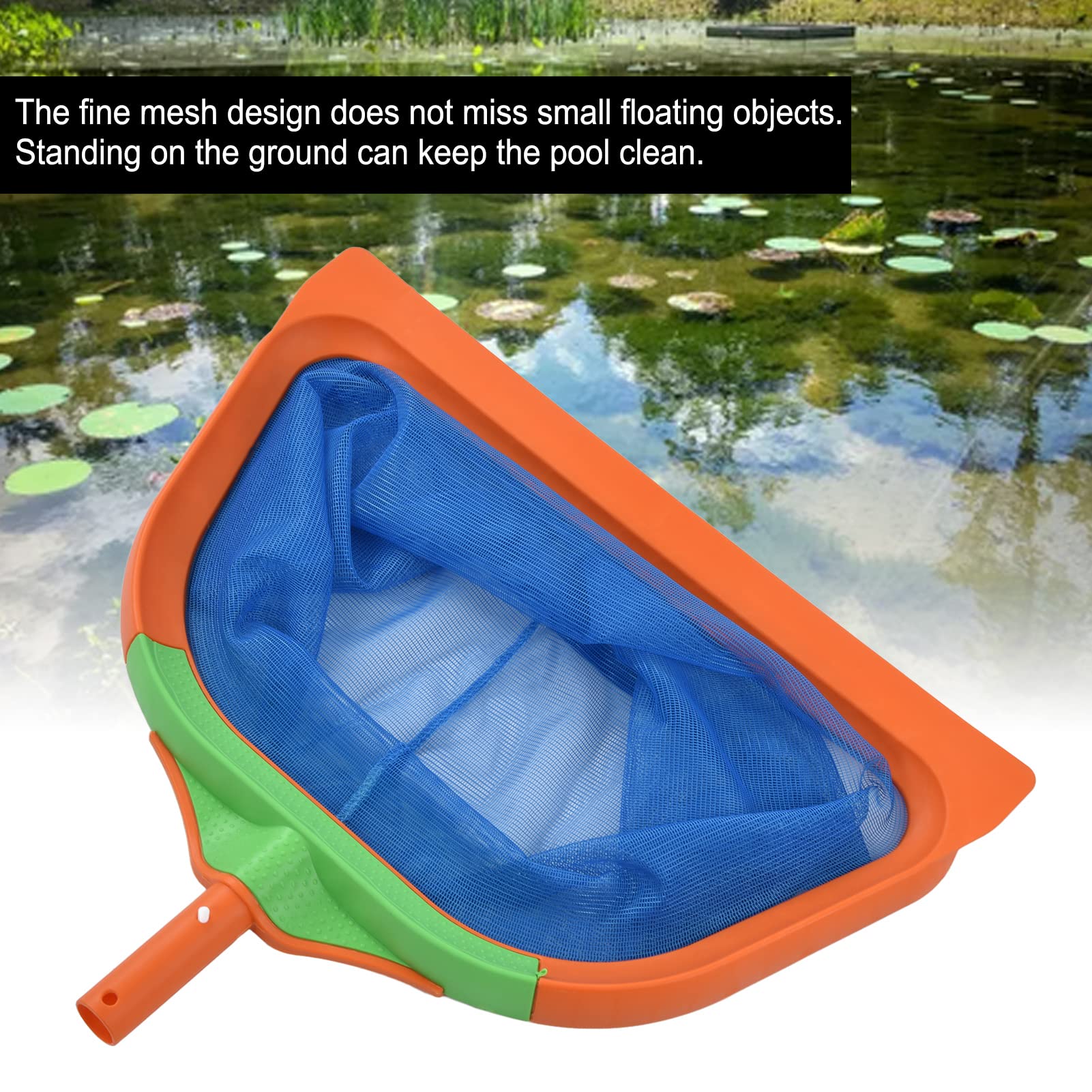 Pool Skimmer Netto - Red de pesca de agua profunda para limpieza de piscinas, color naranja, 19,3 x 16,7 pulgadas
