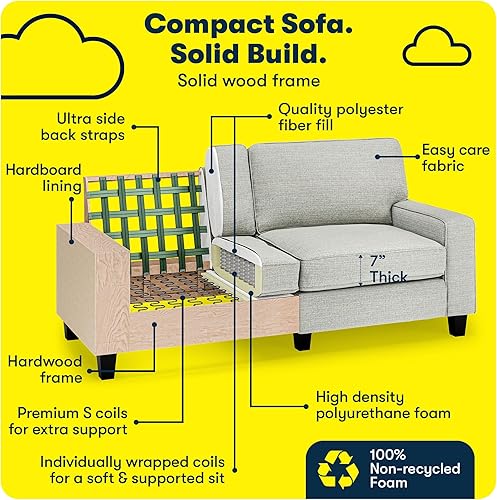 Miniatura 458 de Serta Palisades Sofás Tapizados para Sala, Sofá de Diseño Moderno, Tela, gris (Glacial Gray) gris (Glacial Gray),Beige,Marrón,Alforfón Beige,Marrón