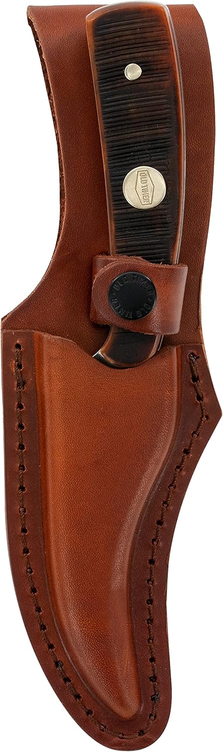 Old Timer Generational USA Series Traditional Fixed and Folding Knives with 1095 HC Stainless Steel Blades, Sawcut Bone Handles, and Made in USA for Hunting, Skinning, EDC, Field Dressing, and Outdoor