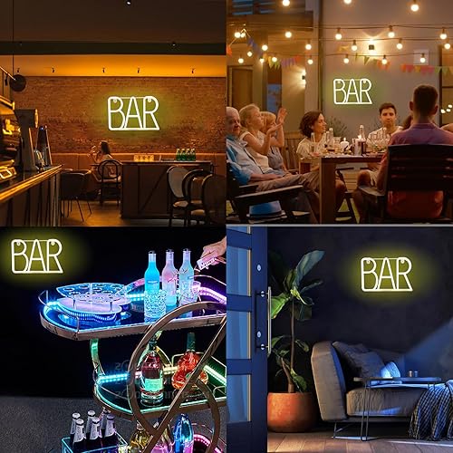 Miniatura 5 de UrsaMajor Letrero de neón para bar, pub, decoración de pared de fiesta, letreros LED para bar en casa, negocios, regalos de Navidad (blanco cálido)