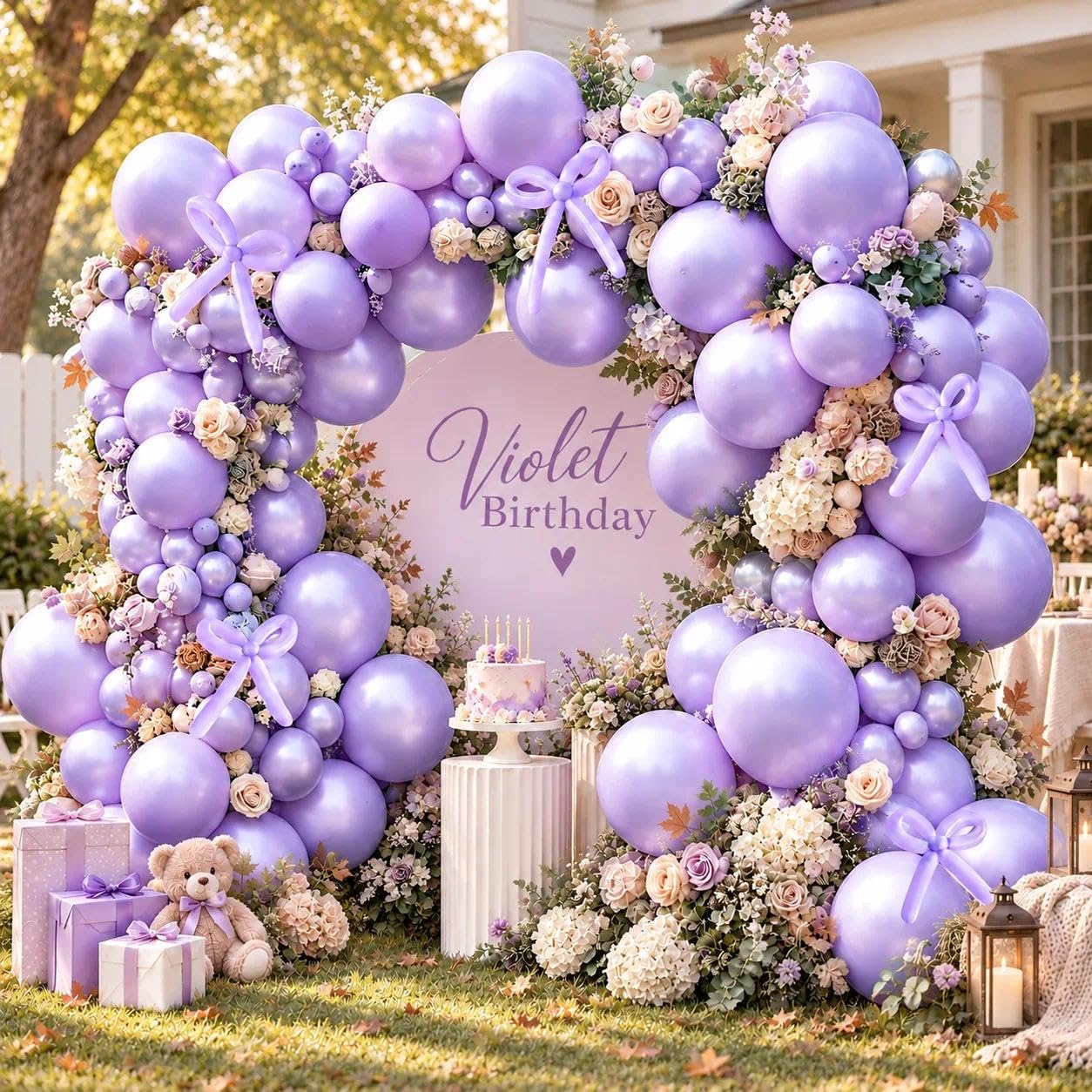 Pearl Purple Balloons Double Stuffed Light Purple Lavender Balloon Arch Kit