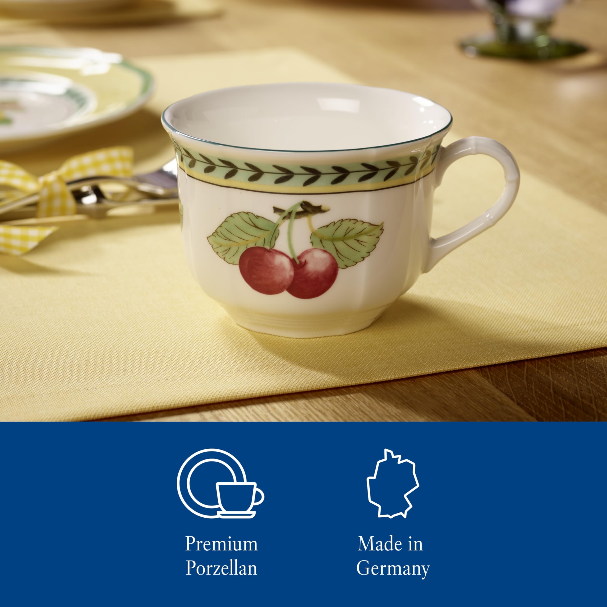 Villeroy & Boch – French Garden Fleurence Tasse, Spülmaschinenfest, Mikrowellensicher, Kaffeetasse Für Milchkaffee, Kaffeebecher, Heißgetränkebecher, Premium Porzellan