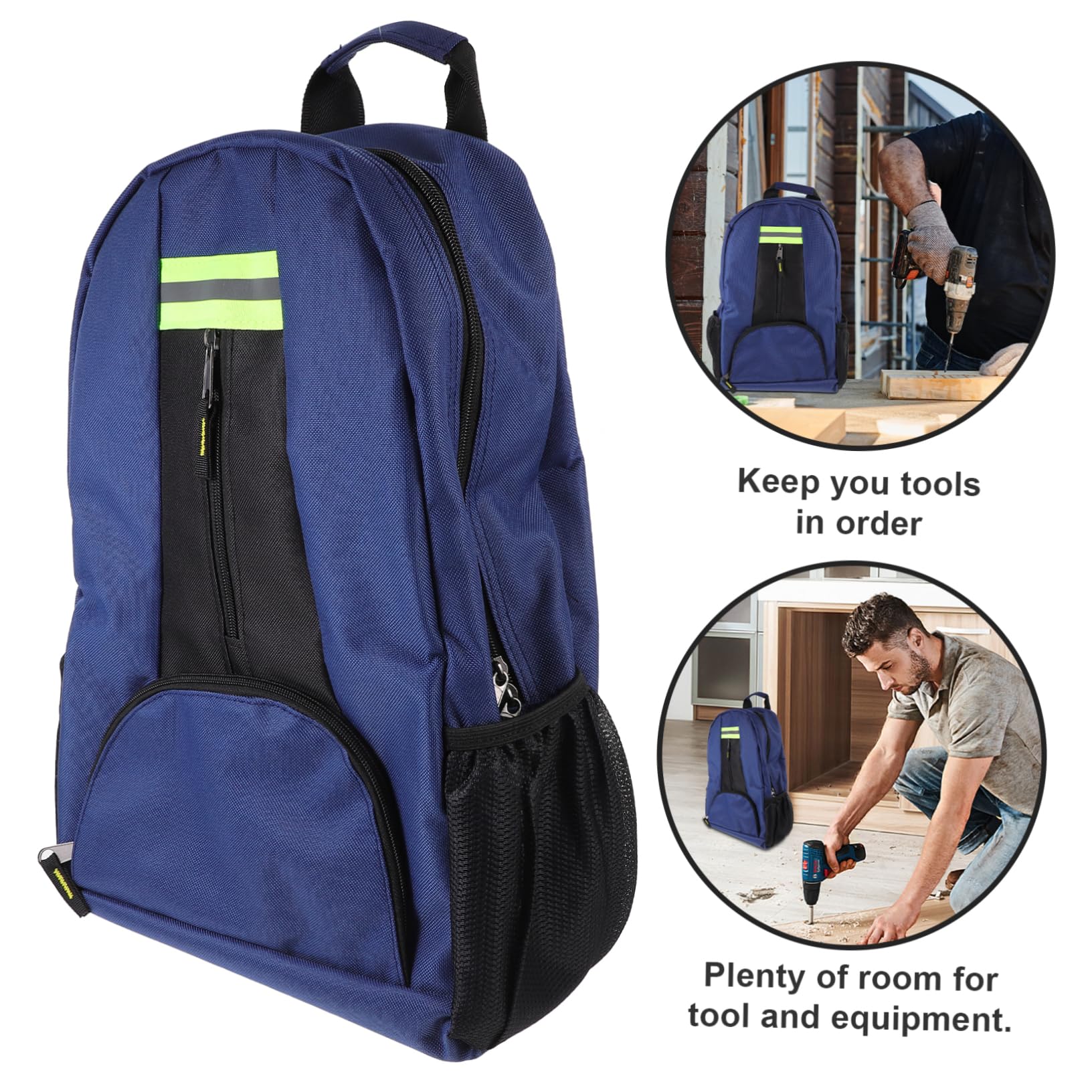 Bolsa de Herramientas de Lona Reforzada, Mochila Multifunción | Decoracion Colegio, Portátil E, Kit de Mantenimiento para Electricista y Reparación