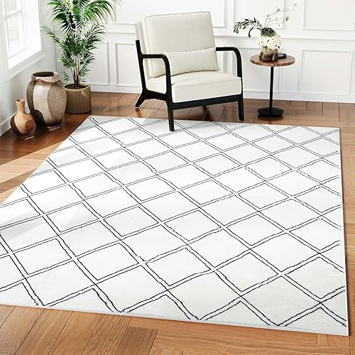 Miniatura 4 de Unomi Alfombra marroquí de 4 x 6 pies, con parte trasera antideslizante, alfombra grande para sala de estar, dormitorio, alfombra interior (4 x 6