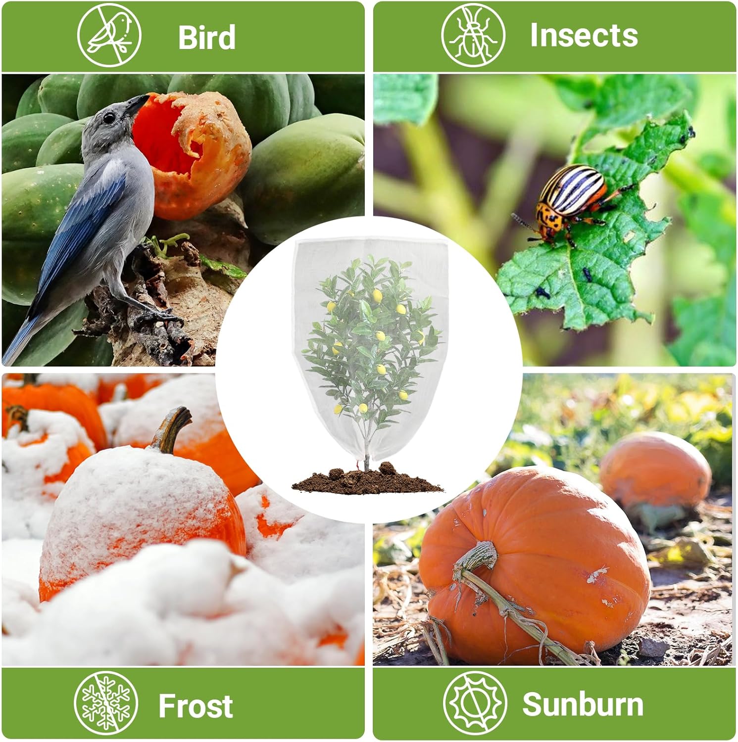 20PCS Tomato Plant Netting Mesh, 3 Ft x 2 Ft Fruit Protection Bags with Drawstring, Garden Reusable Mesh Insect Netting Bags Plant Protective Cover for Vegetables Fruit Trees Melon Bananas