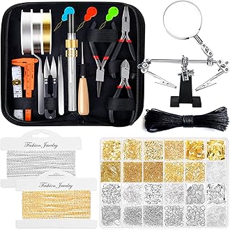 shynek Jewelry Making Kit - Adult Supplies with Tools, Earring Charms, Wires, Findings, Helping Hands