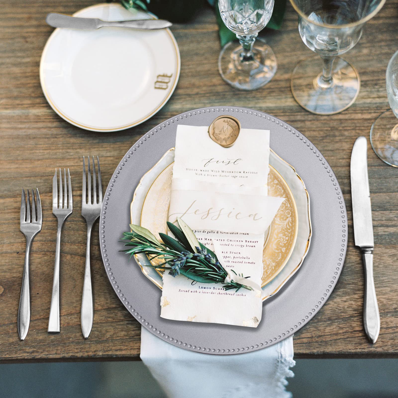 Round Table Using Chargers Place Settings With Chargers Easter Table Setting Ideas House On
