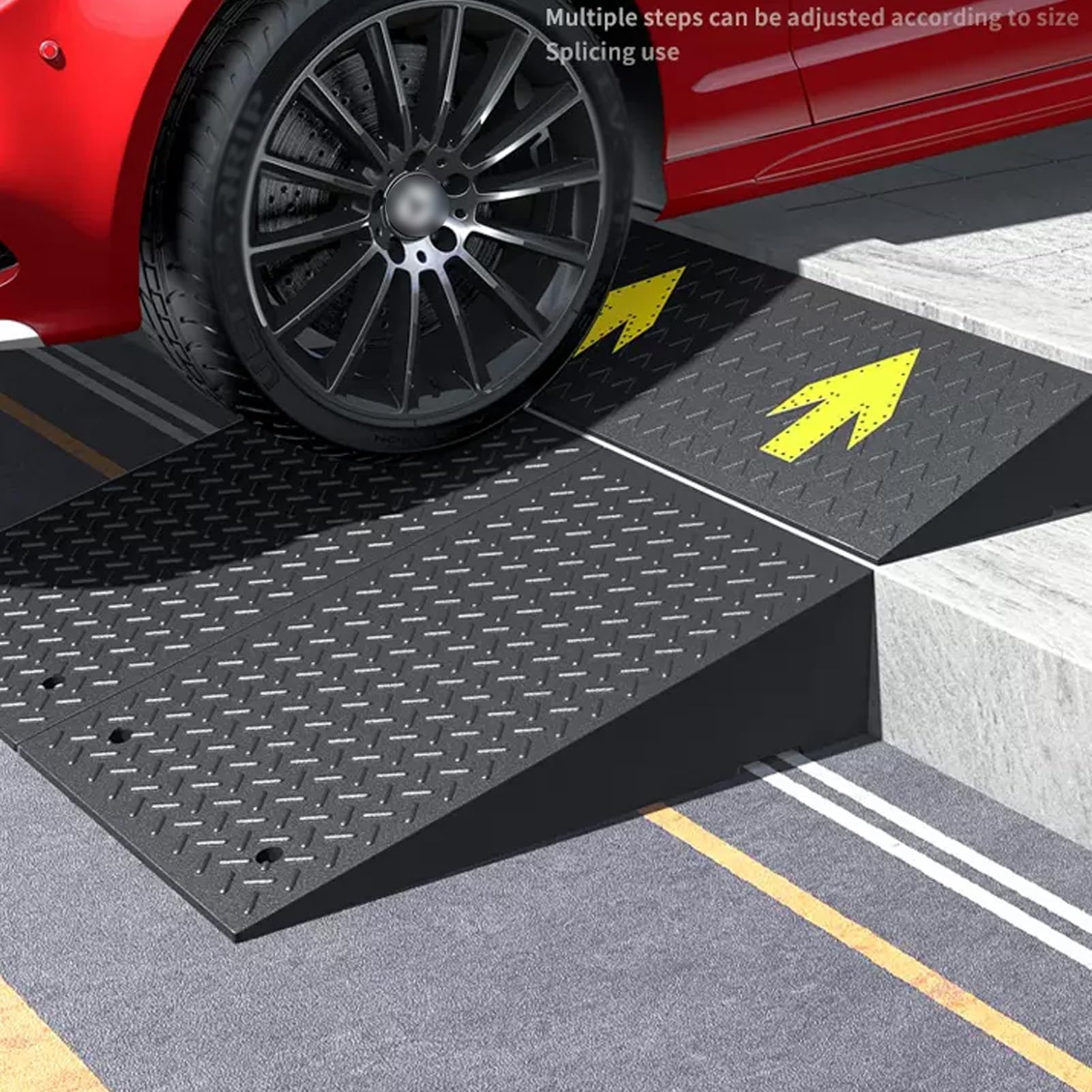 Rampa de acceso de goma con elevación de 3,9 a 10,2 pulgadas, rampa industrial para bordillos, rampa de acceso para vehículos de alta resistencia, rampa portátil para escalones, rampa para sillas de