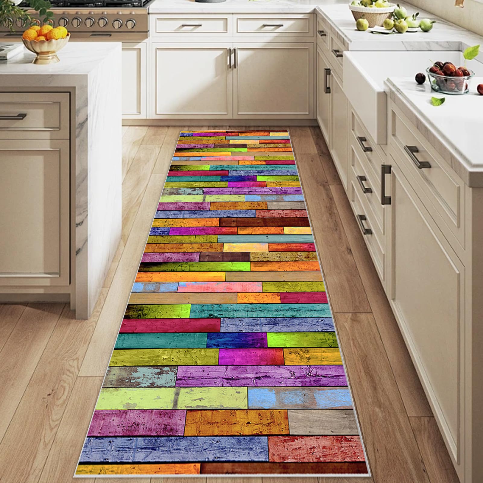 Alfombras de cocina antideslizante lavable con pelo corto seguro para comedor y dormitorio