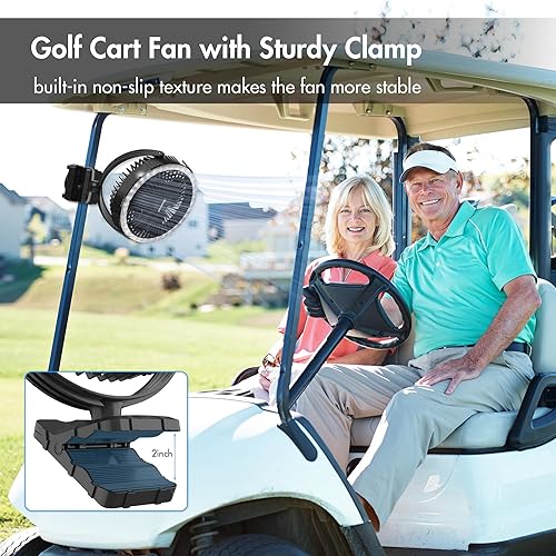 Miniatura 7 de Ventilador de batería de 10000 mAh ventilador portátil recargable de 8 pulgadas con gancho y luz para camping tienda de campaña carrito de golf