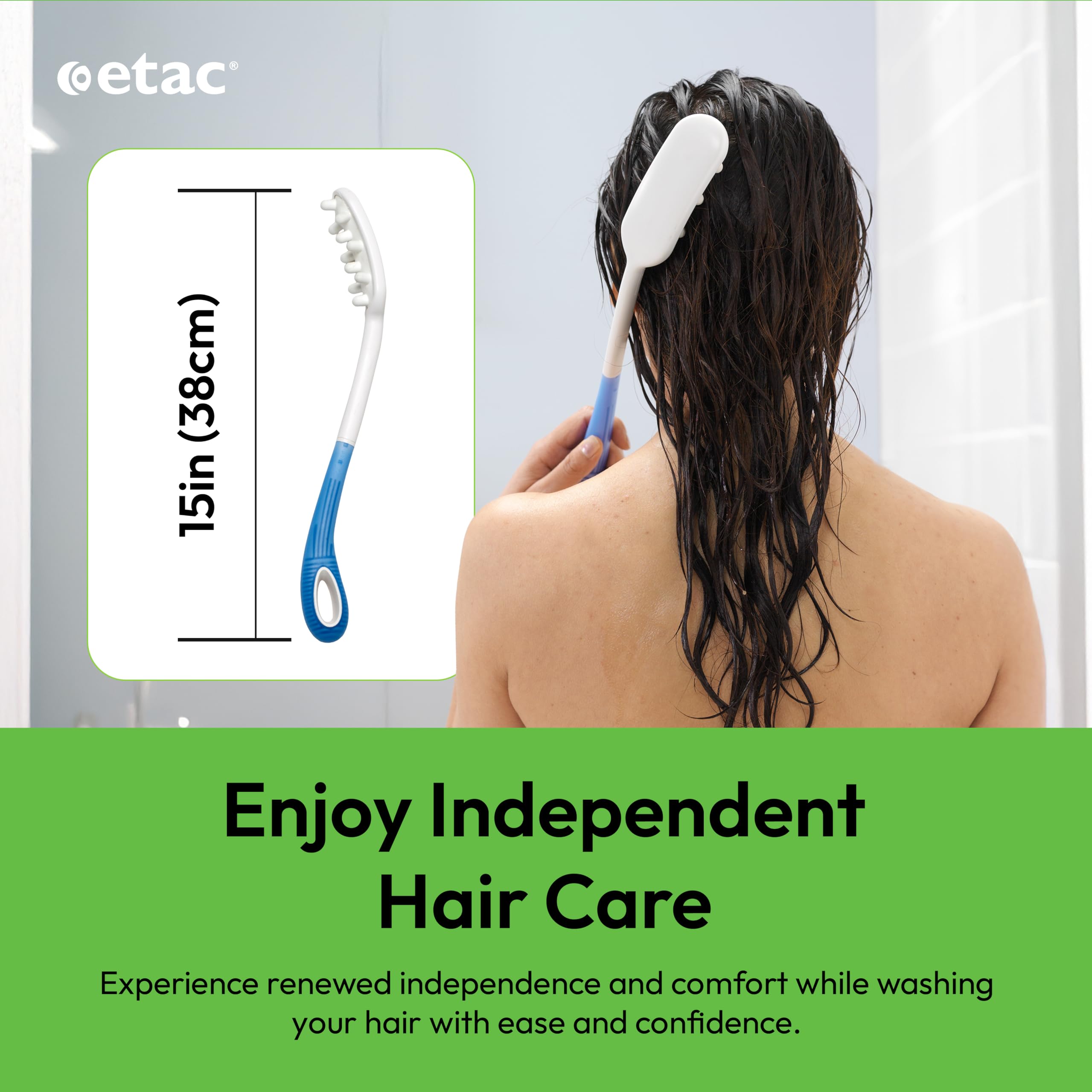 Etac Long Handled Beauty Hair Washer (Eligible for VAT relief in the UK), Bathing Aid, For Elderly/Injured/Handicapped, Provides Bathroom Assistance