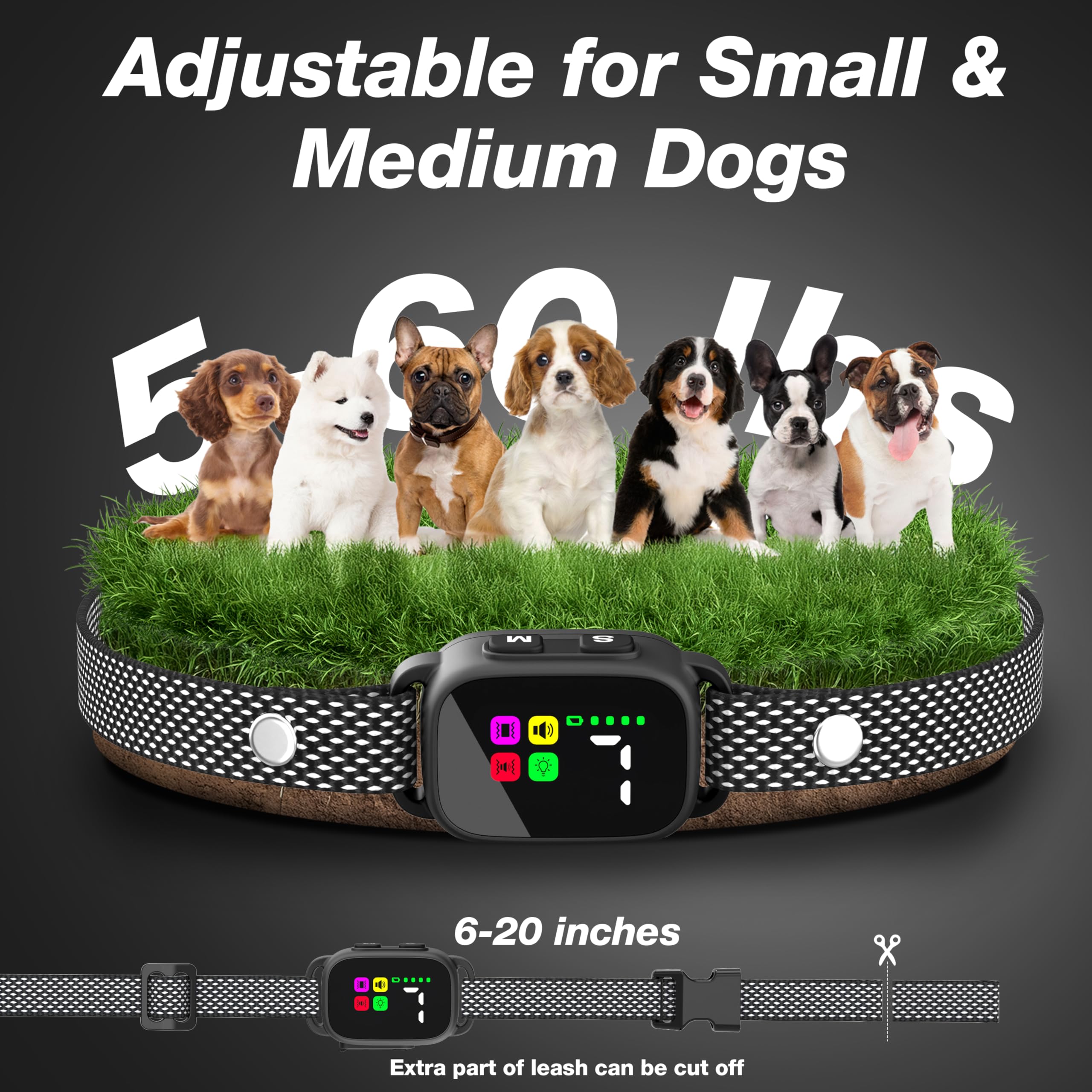 HOT Small Dogs Bark Off Collar Dog Collar Pack Rechargeable