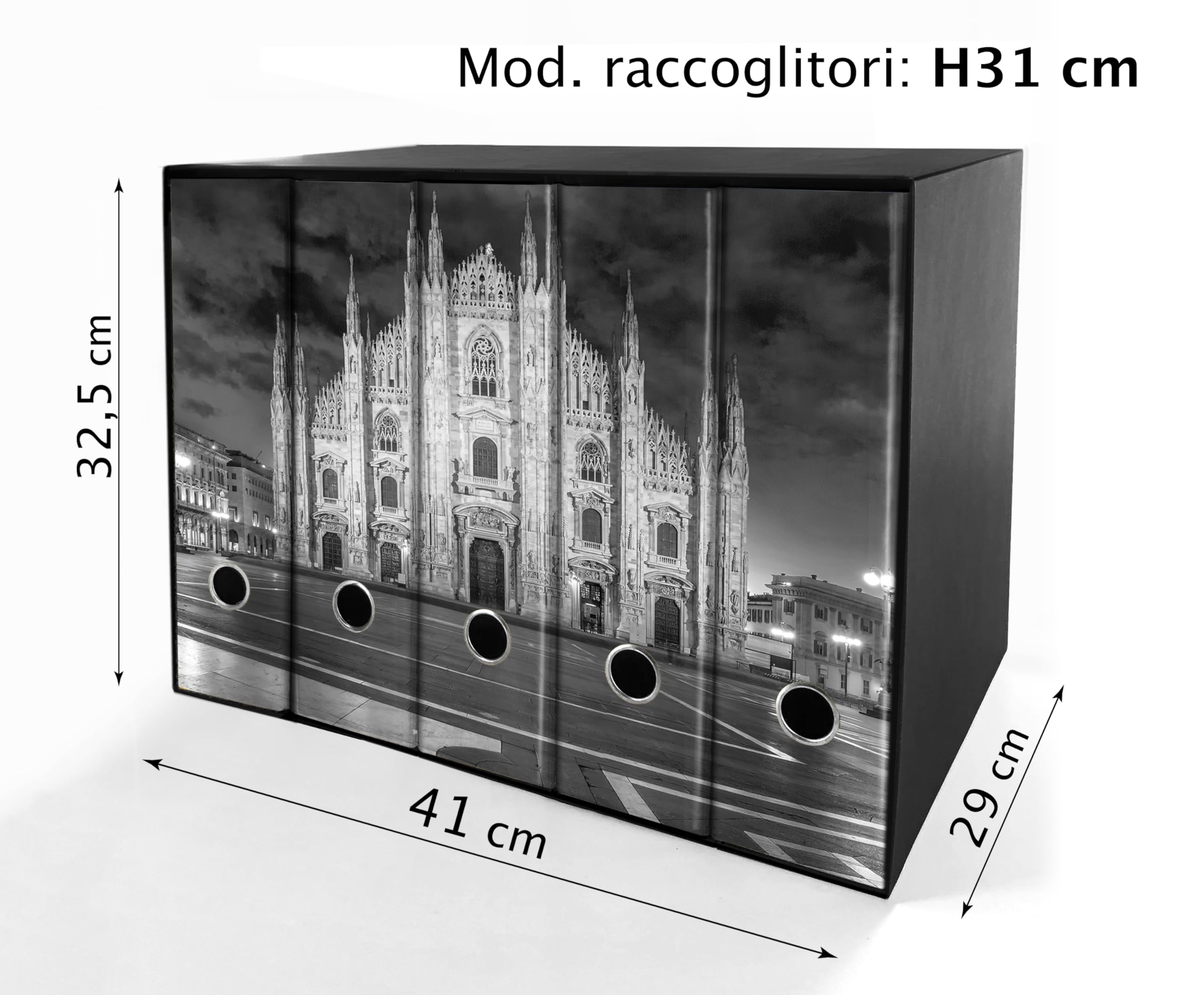 Set da 5 raccoglitori ad anelli - Duomo di MIlano (H31 cm con 2 anelli)